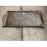 A VINTAGE ARTS AND CRAFTS HAND BEATEN COPPER TRAY STAMPED J.P
