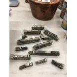 THIRTEEN PEWTER MINIATURE COLLECTABLE TRAINS