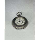 A SILVER FOB WATCH