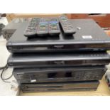 TWO PANASONIC DMR-EX769 DVD RECORDERS, A PHILIPS CD PLAYER AND A VHS PLAYER ETC