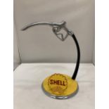 A CHROME SHELL PETROL PUMP HANDLE HEIGHT 34CM