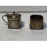 TWO BIRMINGHAM HALLMARKED SILVER CONDIMENTS WEIGHT 49 GRAMS