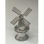 A SILVER MINIATURE WINDMILL BY J VAN DIJK HOORN CIRCA 1900 CARRIES THE SWORD MARK ON THE SAIL AND AT