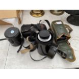 AN ASSORTMENT OF CAMERA EQUIPMENT TO INCLUDE LENS AND CAMERAS ETC