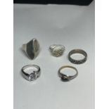 FIVE SILVER RINGS