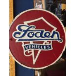 A CAST FODEN VEHICLES SIGN