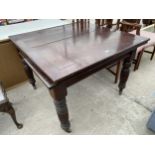 AN EDWARDIAN MAHOGANY DRAW-LEAF DINING TABLE