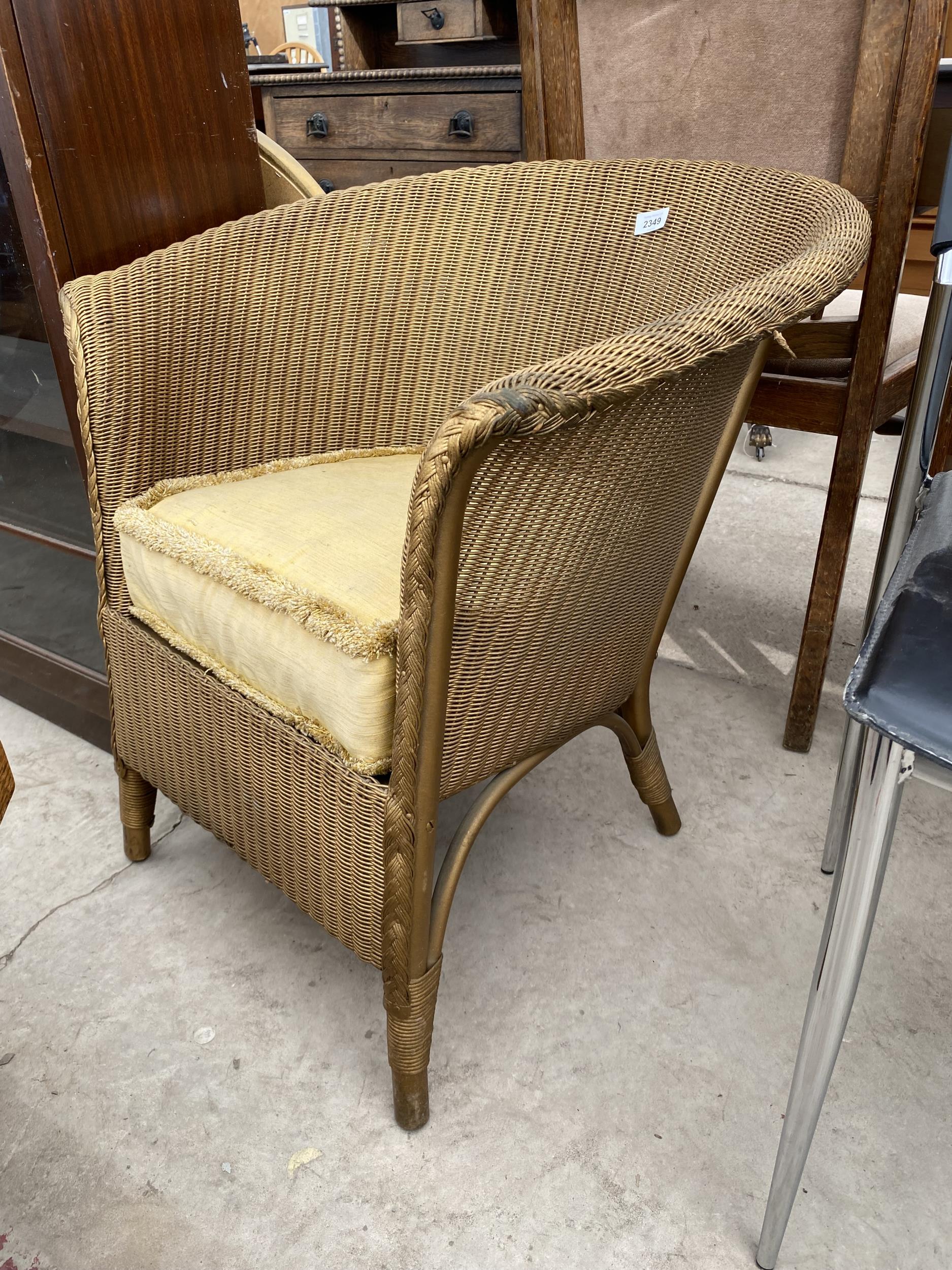 A LLOYD LOOM BEDROOM CHAIR - Image 2 of 2