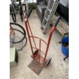 A METAL TWO WHEELED SACK TRUCK