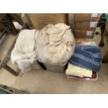 A LARGE QUANTITY OF MATERIAL AND CURTAINS ETC