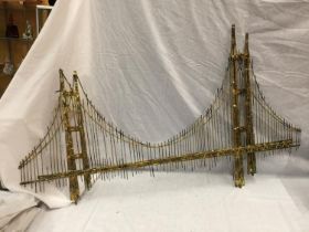 A DECORATIVE METAL WALL SCULPTURE OF A BRIDGE FROM C .JERE COLLECTION BY ARTISAN HOUSE WITH COA