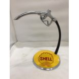 A CHROME SHELL PETROL PUMP HANDLE HEIGHT 34CM