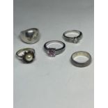 FIVE SILVER RINGS