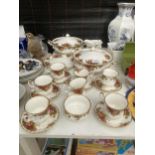 A COLLECTION OF 17 ROYAL ALBERT OLD COUNTRY ROSE ITEMS TO INCLUDE SIX TRIOS AND TWO TUREENS AND