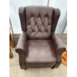 A MODERN 'MORE4HOMES' FAUX LEATHER RECLINING CHAIR