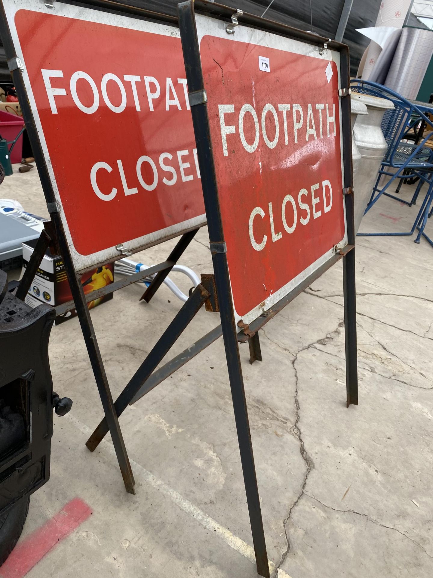 TWO FOOTPATH CLOSED ROAD SIGNS - Image 2 of 3