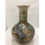 A LARGE BULBOUS SHAPED ORIENTAL VASE FLOWER AND FOLIAGE DECORATION, SIGNED TO THE BASE HEIGHT APPROX