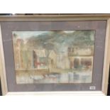 A FRAMED WATERCOLOUR OF BARMOUTH IN NORTH WALES, SIGNED TERRY MCGLYNN 70CM X 52.5CM