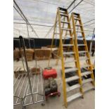 AN ELEVEN RUNG METAL STEP LADDER