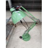 A GREEN RETRO ANGLE POISE LAMP