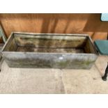 A VINTAGE GALVANISED TROUGH PLANTER (120CM X 43CM)