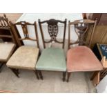 THREE VARIOUS EDWARDIAN PARLOUR CHAIRS