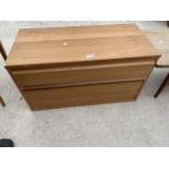 A RETRO TEAK TWO DRAWER CHEST