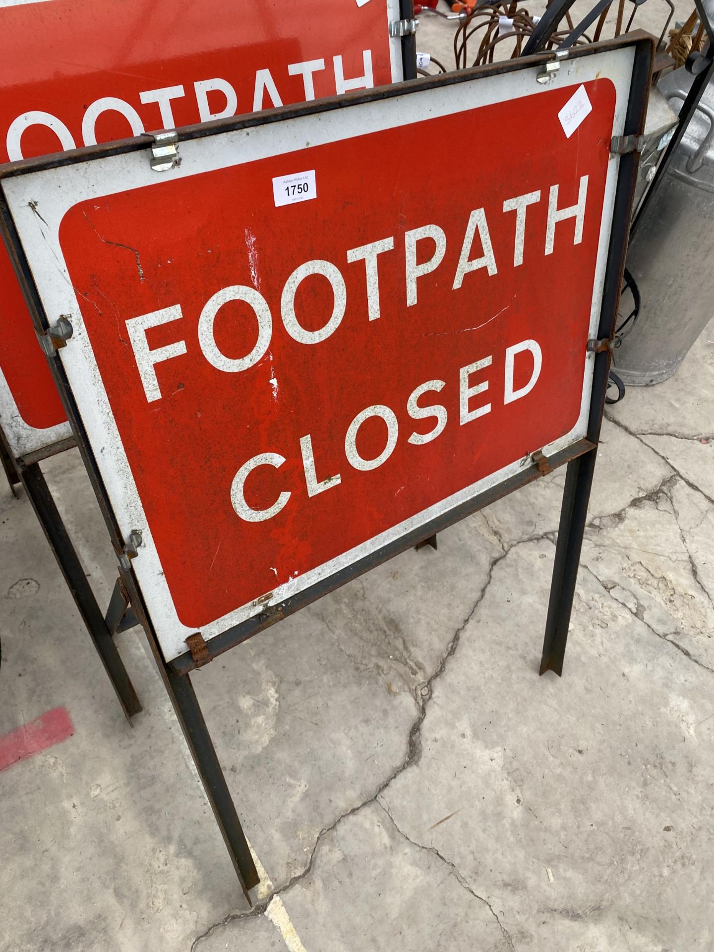 TWO FOOTPATH CLOSED ROAD SIGNS - Image 3 of 3
