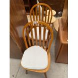 A PAIR OF VICTORIAN STYLE KITCHEN CHAIRS