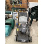 A MACALLISTER PETROL ENGINE LAWN MOWER COMPLETE WITH GRASS BOX