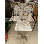 A SET OF THREE WHITE PAINTED METAL FOLDING GARDEN CHAIRS