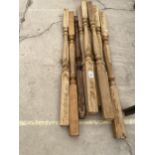 NINE WOODEN STAIR SPINDLES