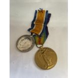TWO WW1 MEDALS - ENGRAVED PTE G A CHRISTIE