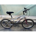 A HUFFY CHILDRENS GIRLS BIKE WITH 6 SPEED GEAR SYSTEM