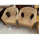 A PAIR OF WICKER CONSERVATORY CHAIRS