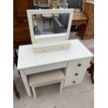 A MODERN WHITE DRESSING TABLE