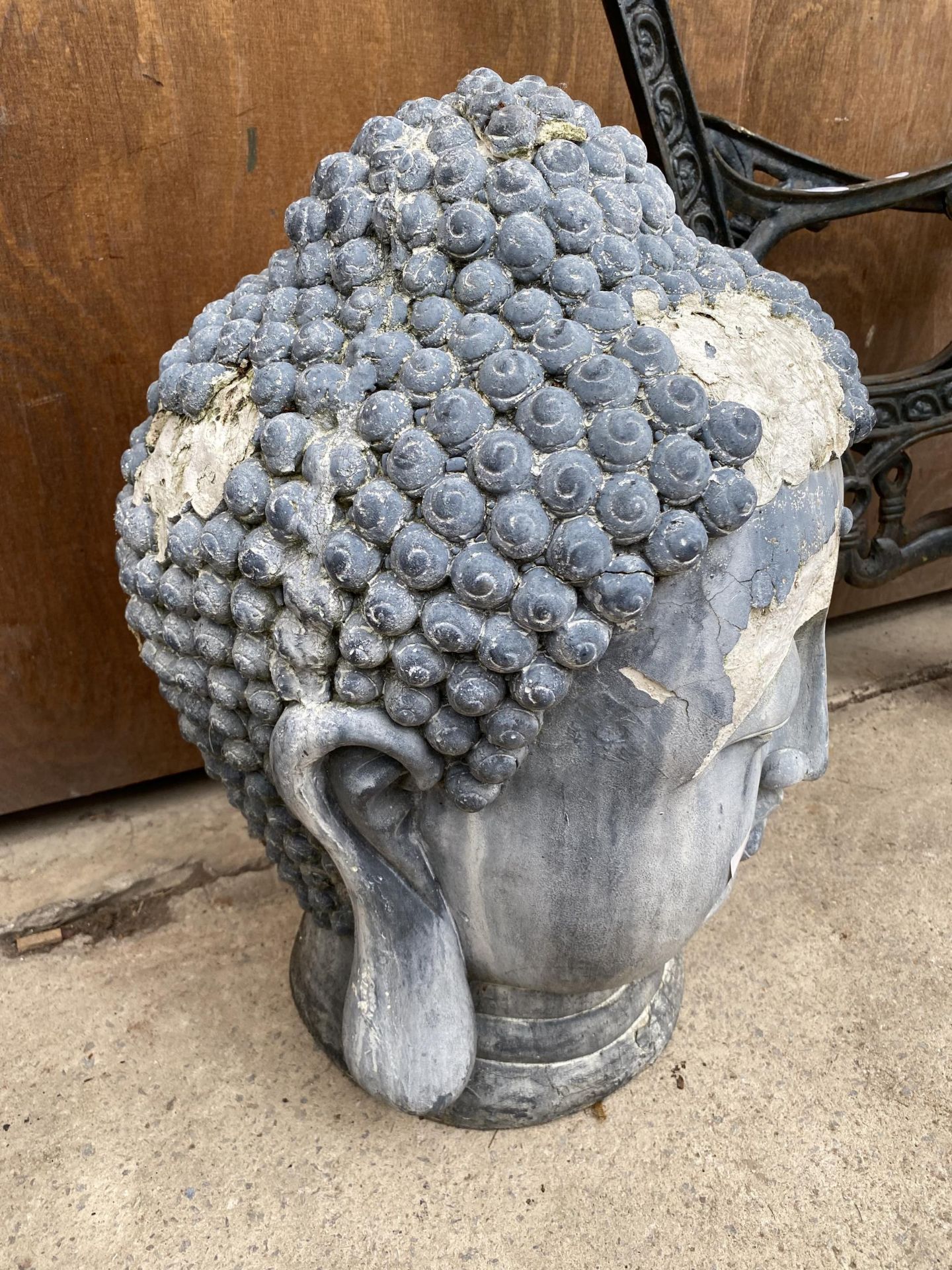 A FIBRE GLASS BUDDHA HEAD A/F - Image 3 of 3