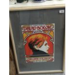 A FRAMED COPY OF A DAVID BOWIE POSTER OAKLAND COLLESEUM