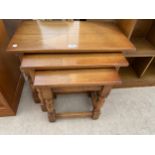 A NEST OF THREE OAK ANDRENA TABLES COMPLETE WITH ORIGINAL 2004 RECEIPT £460