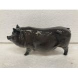A ROYAL DOULTON BELLY POT PIG - 16 CM WIDE AND 6.5 CM TALL