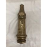 A HEAVY VINTAGE BRASS FIREMAN'S HOSEPIPE END