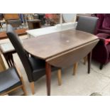 A MODERN DROP-LEAF TABLE AND TWO CHAIRS