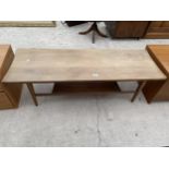 A RETRO TEAK TWO TIER COFFEE TABLE