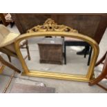 A MODERN GILT FRAMED OVERMANTEL MIRROR, 47X36"