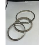 THREE SILVER BANGLES