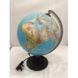 A LIGHT UP GLOBE HEIGHT APPROX 36CM