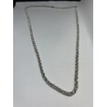 A MARKED SILVER BELCHER CHAIN NECKLACE LENGTH 24 INCHES