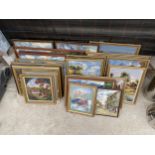 A LARGE ASSORTMENT OF FRAMED TAPESTRIES