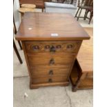 AN OAK ANDRENA FOUR DRAWER CHEST, 17.5" WIDE