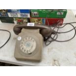 A RETRO BROWN DIAL TELEPHONE